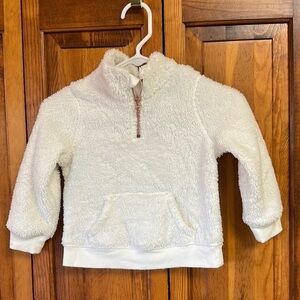 Jumping Beans Creamy White Faux Fur Sherpa (polyester) Quarter Zip Top 5T